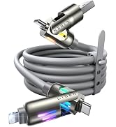 LISEN Car Carplay Cable for iPhone 17/16/15 Pro Max/Plus(3.3FT), 4 in 1 Chubby USB C with Light, ...