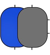 YUOCU 5x6.6ft/1.5×2m Chromakey Backdrop, 2-in-1 Blue Screen with Grey Screen, Collapsible Reversi...
