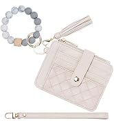 Airkit Keychain Wallet with Bracelet RFID Blocking Wristlet Credit Purse Card Holder, Silicone Be...