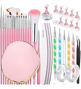 FANDAMEI Nail Design Tools, Nail Art Tools, Nail Brush, Nail Art Kit With Nail Stand, Nail Holder...