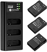 FirstPower EN-EL14/EN-EL14a Battery 3-Pack with Triple Slot Charger for Nikon D3500, D3400, D3300...