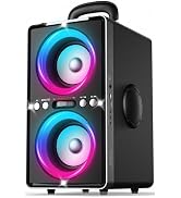 YIER Bluetooth Speaker, 200W Peak Loud Stereo with Big Bass, 20H Playtime, TWS, Fast Charging, Po...