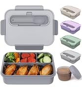 Caperci Bento Box Adult - 50 oz Large Lunch Containers for Adults and Teens, 4-Compartment Bento ...