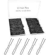 330 Count U Shaped Hair Pins for Buns, YINGFENG 2.4 inch Bun Pins Black Hair Pins for Women Girls...