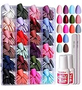Teenitor Press on Nails,Short Almond Press on Nails, Matte Acrylic Fake Nails with Nail Glue, 24 ...