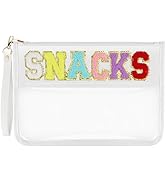URSKYTOUS Chenille Letter Bag Snack Pouch Clear Zipper Pouches Waterproof Travel Snack Bag Multi-...