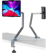 YICOSUN Tablet Stand for Desk - Heavy Duty Aluminum iPad Arm Mount with Super Grip Clamp, 360° Ro...