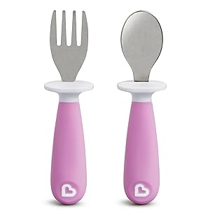 Raise Toddler Fork and Spoon, Purple