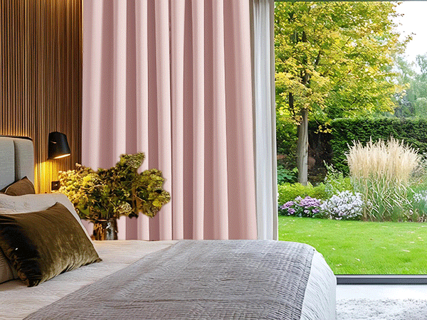 pink curtains for bedroom