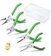 SPEEDWOX Round Nose Pliers Flat Nose Pliers with Teeth for Jewelry Making Long Nose Pliers Diagon...