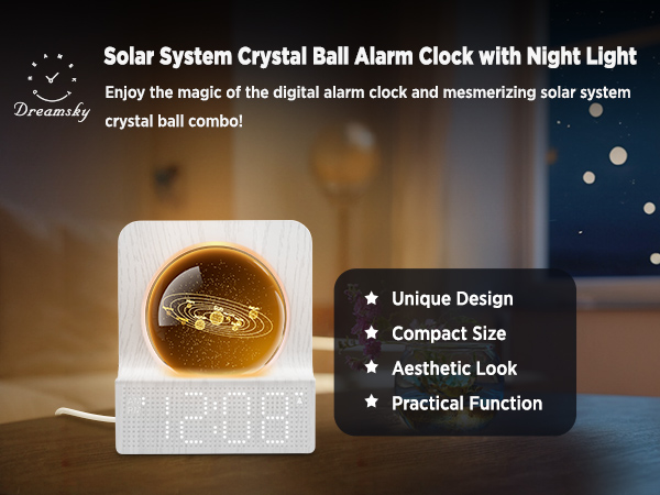 3d solar system crystal ball