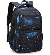 Galaxy-Print School-Bag Backpack for Boys Middle-School Elementary Bookbag