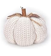 VIVIANYO HD Handmade Knitted Pumpkins 7inch Fabric Wrapped Fall Harvest Pumpkin Artificial Croche...