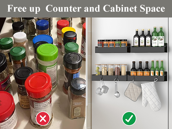 Magnetic spice rack for refrigerator