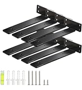 HEART ART Floating Shelf Bracket 8 Inch,8 Pack Heavy Duty Shelf Brackets,L Brackets for Shelves B...