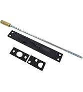 QCAA Solid Brass Extension Flush Bolt with Rod 12", Matte Black, Made in Taiwan, 1 Pack