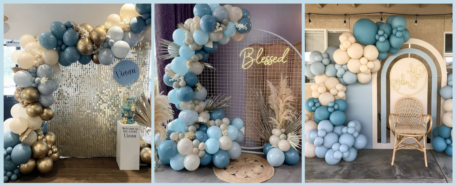 dusty blue balloons