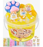 Corgi Yellow Slime Kit - Big Bucket with Slime Clay, 9 Add-ins, Crunchy Slime Sensory Toys, Slime...