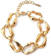 Jemjosh Gold Bracelets for Women Trendy, 14K Real Gold Plated Stainless Steel Rolo Chain Bracelet...