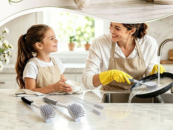 sink dish brushes with handle
