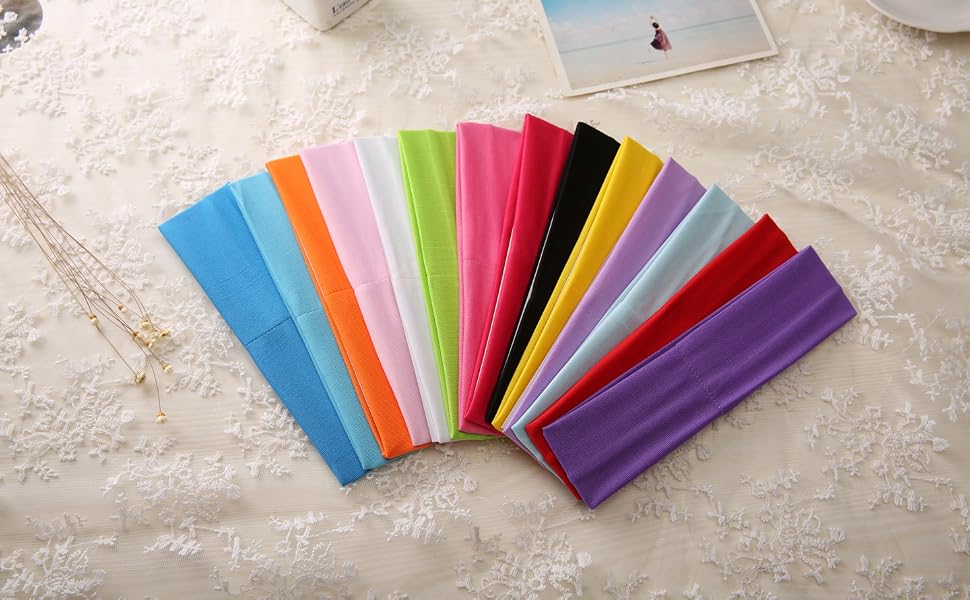 Mixed colors sport headbands for women;soft elastic stretch yoga headbands for girls,women,man