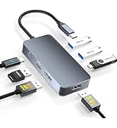 Display port Splitter for Dual Monitors, Dual Display Port USB C Docking Station for Dell/HP/Mac ...