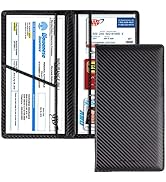 Car Registration and Insurance Card Holder, Vehicle License Document Glove Box Compartment Organi...