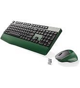 MPTOG Ergonomic Keyboard and Mouse Combo with Wrist Rest, BK Chipset, Full-Size Colorful Office K...