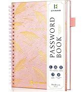 EPEWIZD Password Book with Alphabetical Tabs Spiral Bound Medium Size Password Keeper and Organiz...