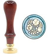 YOLAKIS Flower Wax Seal Stamp Flower Seal Stamp Retro Wood Sealing Stamp for Wedding Envelopes In...