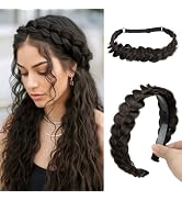 CJL HAIR 2PCs Braided Headbands Hair Piece for Women Synthetic Hair Hoops Head Bands Handmade Bra...