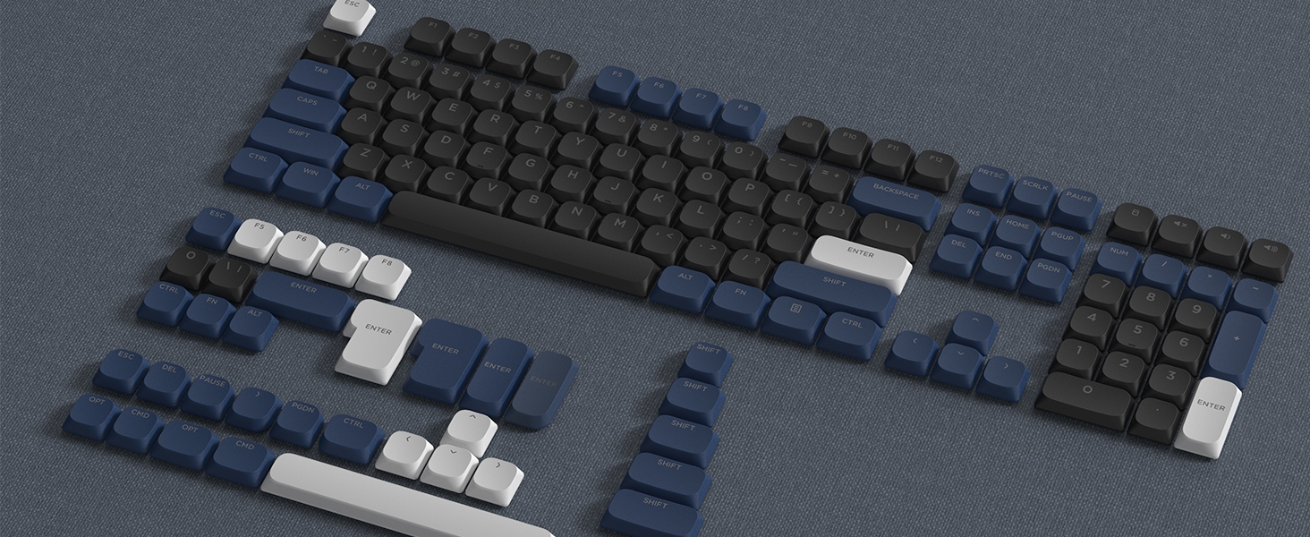 Low Profile Keycaps - PBT Shine Through Keycaps for Mechanical Keyboard Custom Key caps