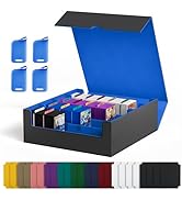 UAONO Trading Card Storage Box, Holds 2400 Sleeved Cards with 24 Dividers & 4 Stoppers, Magnetic ...