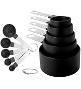 Measuring Cups and Spoons Set, 10-Piece Stackable Kitchen Tools with Stainless Steel Handles, Nes...
