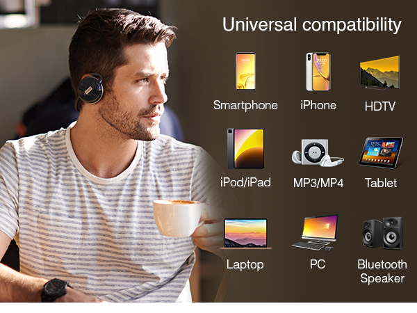 KINIVO wireless head phone universal compatibility smartphone hdtv iphone laptop pc ipad mp3 mobile