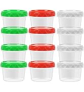 EONJOE extra thick 8oz plastic food containers with scew lid freezer storage meal prep soup jam y...