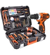 COMOWARE 16.8V Cordless Drill Set Combo Kit, 153 Pcs Tool Kit for Home, Professional Household To...
