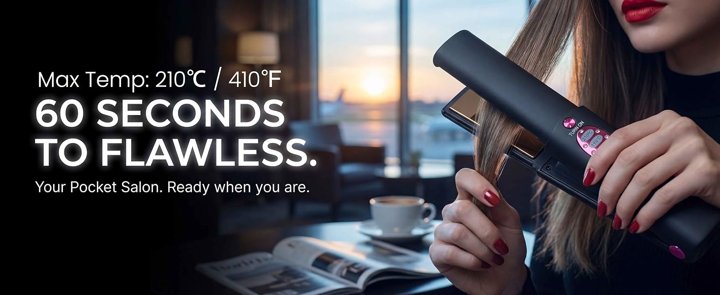 Travel Small Hair Straightener and Curler 2 in 1 for Short Hair