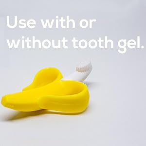 banana teether, banana toothbrush, baby toothbrush, infant toothbrush, silicone toothbrush