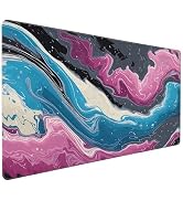 SEIFUD Gaming Mouse Pad, Abstract Fluid Design, 35.4 x 15.7 Inches, Non-Slip Rubber Base, Washabl...