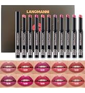 Jolilab 10PcsLipstick Set, Nude to Dark Shades, Long-Lasting,Color | Fine subtle shimmer, smooth ...