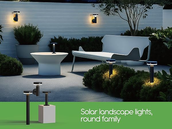 solar table lamp family with solar landscape lights