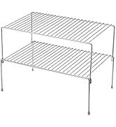 iPEGTOP Set of 2 Stackable Freezer Cabinet Storage Shelf Rack, Rustproof Steel Metal Frame Kitche...