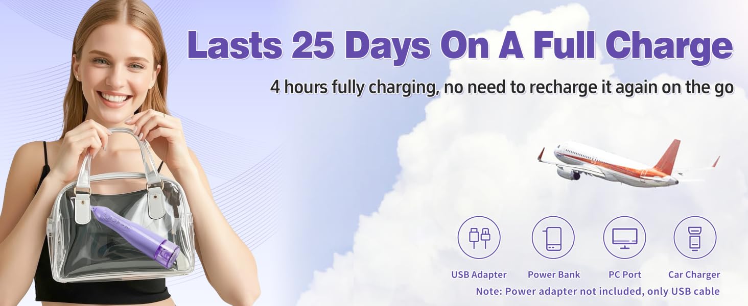 Tovendor electric flosser Lasts 25 Days On A Full Charge