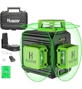 Huepar Laser Level 360 Self Leveling, 3 x 360° High Brightness Cross Line Laser for Construction ...