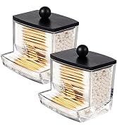 SheeChung 10Oz Acrylic Qtip Holder Dispenser for Cotton Swab, Clear Plastic Containers Apothecary...