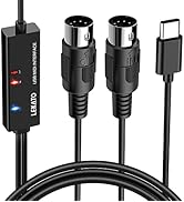 LEKATO MIDI Cable, MIDI to USB C, Type-C MIDI Interface with Input & Output Connecting Keyboard/S...