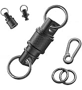 TAGUKIOO Quick Release Keychain with Detachable Key Rings-Heavy Duty Retractable Key Chain Clip f...