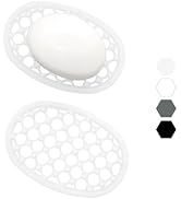 Aenfaiy 2 Pack Soap Dish for Shower, Non-Slip Silicone Bar Soap Holder with Efficient Drainage Ho...