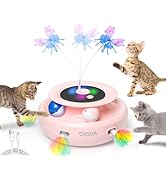 ORSDA Cat Toy, 3-in-1 Automatic Interactive Electronic Moving Ambush Feather, Fluttering Butterfl...